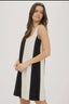 Wide stripe linen mini dress