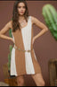 Wide stripe linen mini dress