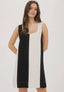 Wide stripe linen mini dress