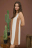 Wide stripe linen mini dress