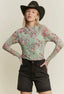 Floral mesh top