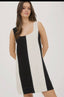 Wide stripe linen mini dress