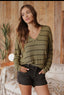 Stripe v neck top