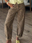 Risen barrel leopard jeans