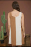 Wide stripe linen mini dress