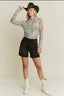 Floral mesh top