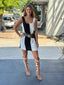 Wide stripe linen mini dress