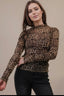Kelly leopard mesh top
