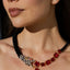 Red Leopard Brooch Statement Necklace