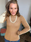Two tone knit sweater