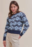 Fuzzy floral sweater
