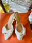 Ivory Bow Mule Heels