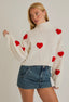 3D heart mock neck sweater