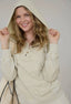 Washed Hooded Henley Knit Sweater