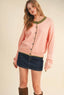 Salmon Sweater Cardigan