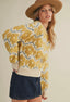 Fuzzy floral sweater