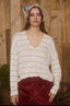 Stripe v neck top
