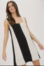 Wide stripe linen mini dress
