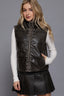 WASH EFFECT FAUX LEATHER VEST