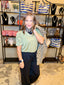 Leopard collared button top