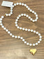 Wrap around pearl heart necklace