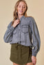 Double pocket denim top