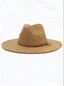 Suede fedora hat w/ leather band