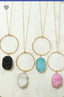 Oval druzy  stone necklace