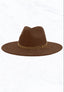 Suede fedora hat w/ leather band